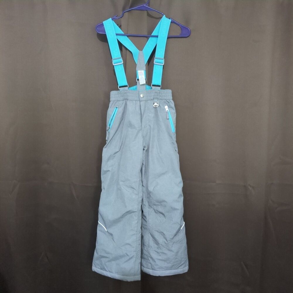 Gerry Kids Boys Girls Gray Snow Pants Insulated w/Suspenders Snowboard Ski S-7/8